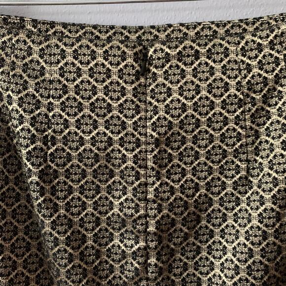 Ann Taylor Gold Black Straight Knee Length Pencil Skirt Size 4 - Picture 3 of 12